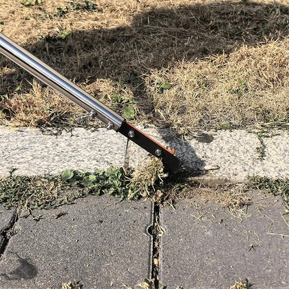 58in Crack Weeder with Spring Steel L-Shaped Blade Adjustable Stainless Steel Handle Garden Crevice Weeding Tool for Sidewalks, Driveways, and Patios