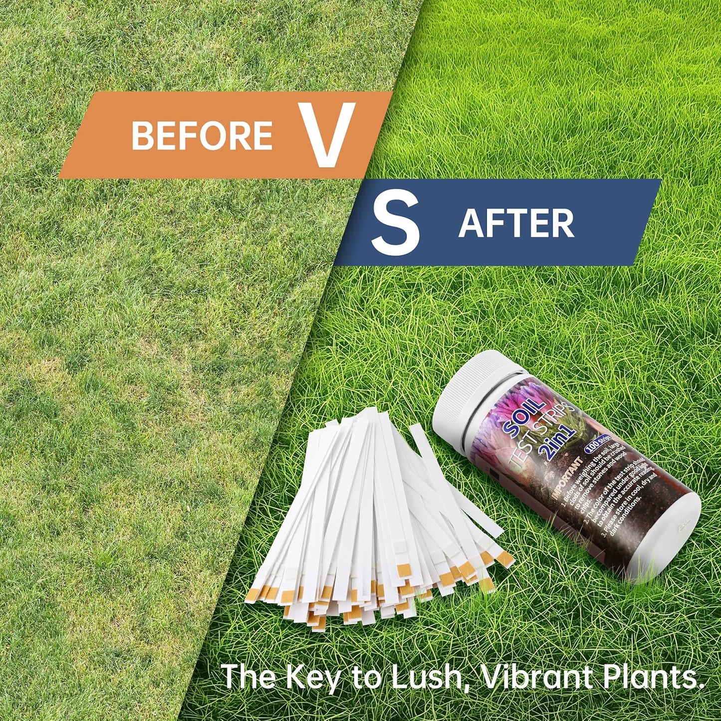 AAwipes Soil pH & Nitrogen Test Kits 2 in 1 Soil Testing Kits with Test Tube 100 Pcs Test Soil for Garden Lawn Grass Flower Vegetable Compost Nutrients Plants (J02-100)