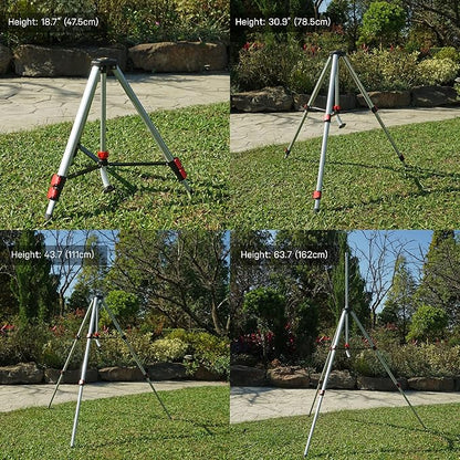 Eden 94156 PRO Metal Telescoping Tripod Adjustable 6-Pattern Mobile Rotary Gear Drive Garden Sprinkler for Yard W/Premium Quick Connect Starter Set