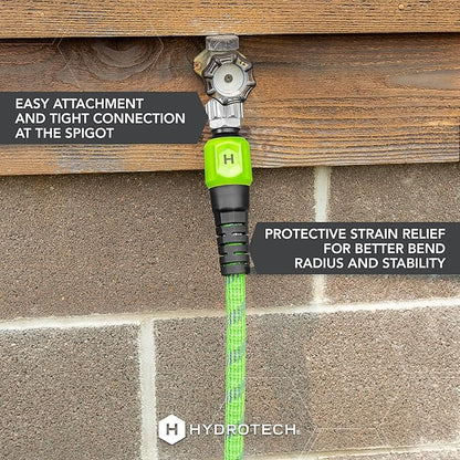 HydroTech 50 ft Expandable Garden Hose - Pro Series, 2x Max Flow, 3/4" No-Kink Flexibility, Lightweight Hose for Lawn, Garden, Car Washing, Deck and Patio Cleaning