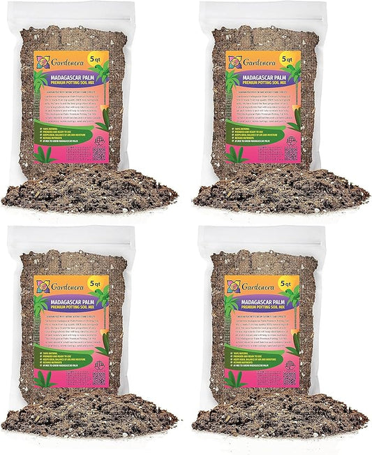Gardenera Madagascar Palm Potting Mix - Unlock Robust Growth and Striking Form with Our High-Performance Formula - 20 Quart