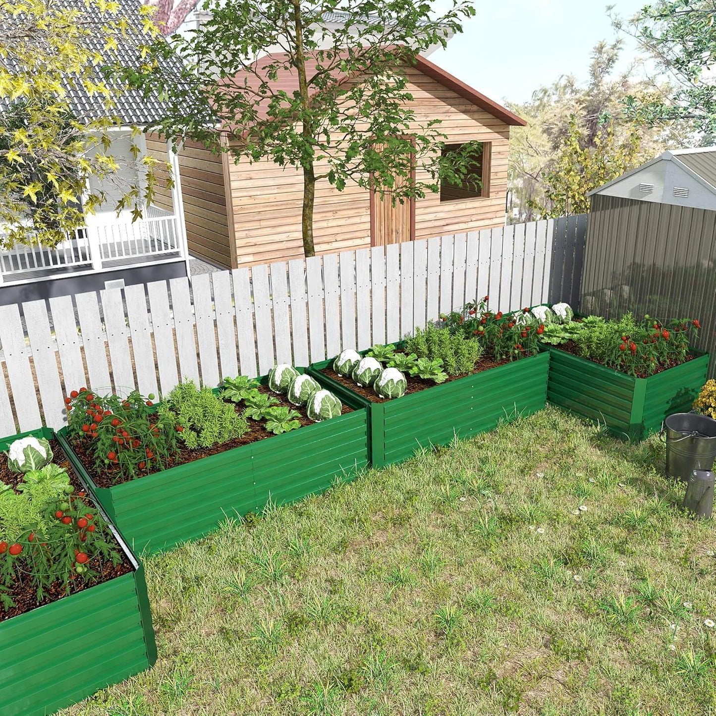 6x3x2 ft Raised Garden Bed, Large Metal Planter Raised Beds, Planters for Outdoor Plants for Vegetables, Flowers, Herbs, Fruits, and Succulents.(2 Pcs)