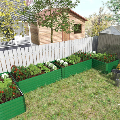8x4x2 ft Raised Garden Bed, Large Metal Planter Raised Beds, Planters for Outdoor Plants for Vegetables, Flowers, Herbs, Fruits, and Succulents.