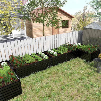 8x4x2 ft Raised Garden Bed, Large Metal Planter Raised Beds, Planters for Outdoor Plants for Vegetables, Flowers, Herbs, Fruits, and Succulents.Black