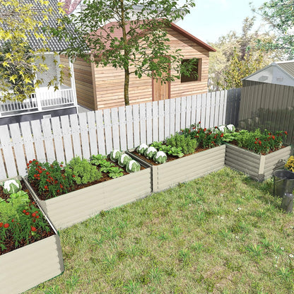 6x3x2 ft Raised Garden Bed, Large Metal Planter Raised Beds, Planters for Outdoor Plants for Vegetables, Flowers, Herbs, Fruits, and Succulents.(4 Pcs, Yellow)