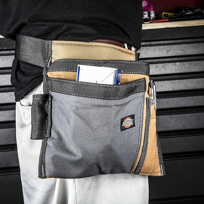 Dickies 5-Pocket Single Side Tool Belt Pouch/Work Apron, Durable Canvas Construction, Adjustable Belt for Custom Fit