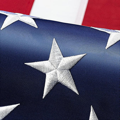 XIFAN Premium American Flag 3x5 ft Outdoor Outside, Heavy Duty Polyester USA Flag, the Strongest Longest Lasting with Embroidered Stars/Sewn Stripes/Brass Grommets/UV Protection