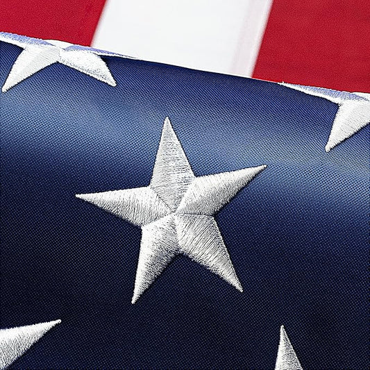 XIFAN Premium American Flag 5x8 ft Outdoor Outside, Heavy Duty Polyester Large USA Flag, the Strongest Longest Lasting with Embroidered Stars/Sewn Stripes/3 Brass Grommets/UV Protection