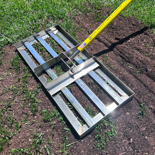 Rocklin™ Lawn Leveling Rake – 22” x 10” Stainless Steel Levelawn Tool with 78” Handle | Smooth & Level Soil, Sand or Grass | Durable Leveling Tool for Lawn, Yard and Garden