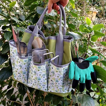 Gardening Tools – 42 Piece Premium Gardening Tool Set,Heavy Duty Hand Tools with Fashion Garden Tools Organizer Handbag,Rust-Proof Gardening Tool Kit, Ideal Gardening Gifts for All (Green Floral)