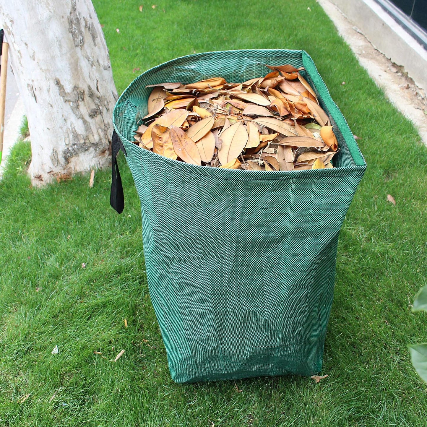 Gardzen 2-Pack 53 Gallon Dustpan-Type Yard Waste Bags, Reusable Heavy Duty Collapsible Garden Leaf Bags, Leaf Collector for Leaves, Lawn Debris & Grass Clippings