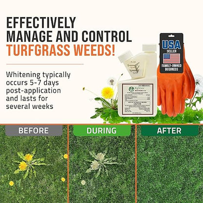 PetraMax Mesotrione 40% (Compare to Tenacity) - 8oz. Pre Emergent Weed Control for Lawns & Post Emergent Weed Control - Weed Preventer & Herbicide Weed Killer for Lush, Healthy Turf - Gloves Included