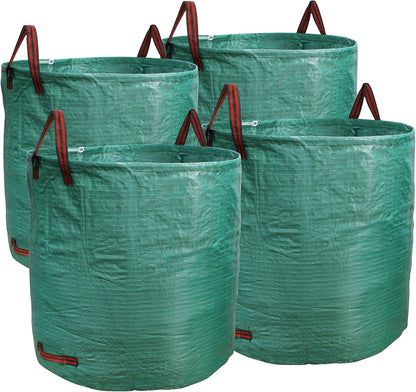 PHYEX Professional 4-Pack 132 Gallon Gardening Bags for Lawn Yard, Extra Large Reusable Leaf Bags, Waste and Trash Container