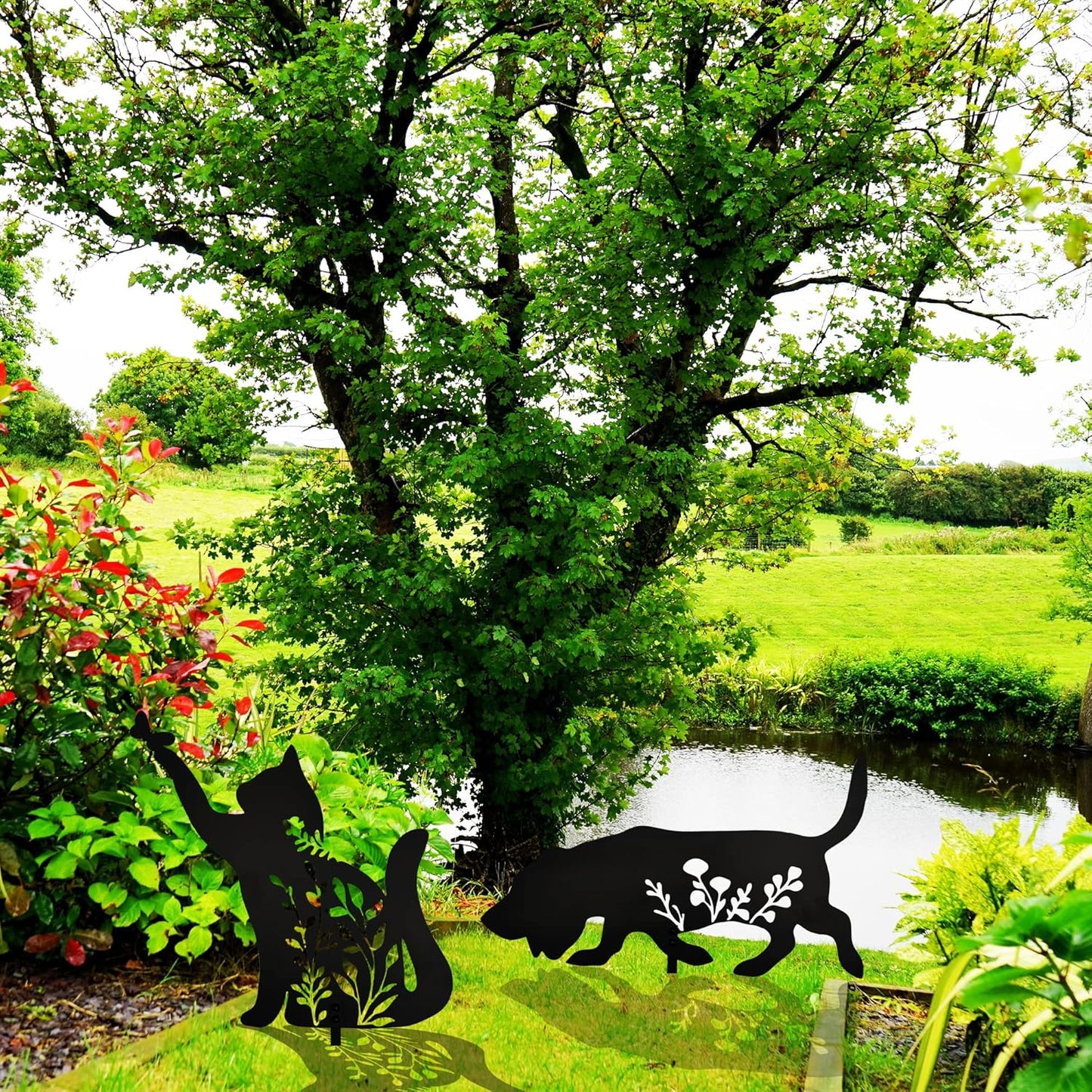 Metal Black Cat Statue - Garden Yard Decoration, Cat Gifts, Outdoor Home Decoration
