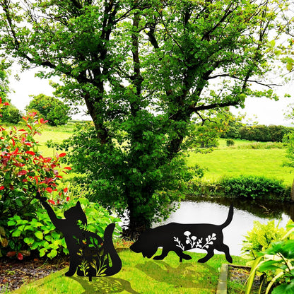 Metal Black Cat Statue - Garden Yard Decoration, Cat Gifts, Outdoor Home Decoration