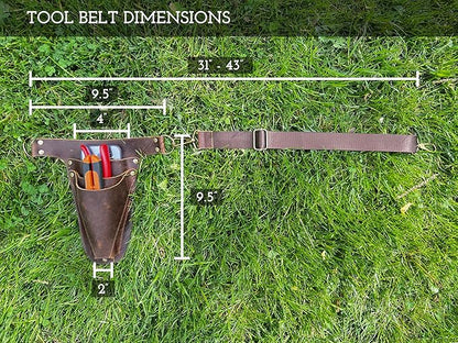 Garden Tool Belt, Handmade Premium Leather with Pouches Pockets Holster for Women & Men, Gardeners, Florists, Electrician, Carpenter, Farmer, Landscaper