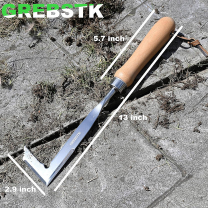 GREBSTK Crack Weeder Crevice Weeding Tool Manual Weeder Beech Handle Lawn Yard Gardening Tool