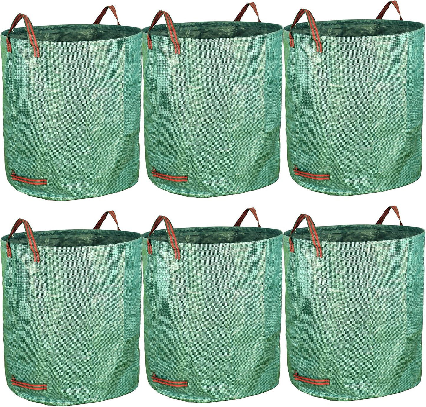 Gardzen 6-Pack 72 Gallon Yard Waste Bags, Reusable Heavy Duty Collapsible Garden Leaf Bags with Plastic Ring, Stand-Up Yard Waste Bin for Leaves, Lawn Debris & Grass Clippings